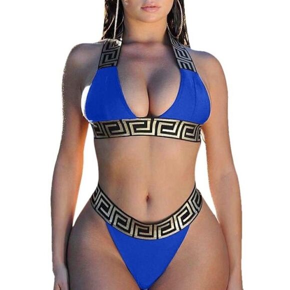 Blue Printed Sexy 2pc Bikini size XLarge - Picture 1 of 10